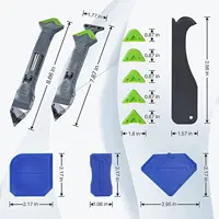 Outil de lissage et de jointoiement 5 en 1, dissolvant de Silicone, outil de coupe et de retrait de scellant avec raclette de coulis pour fenêtres et portes 3