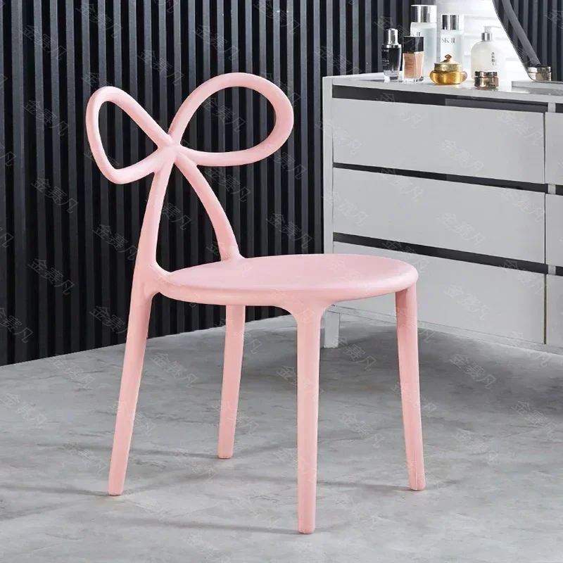 Nordic Butterfly Makeup Chair Plastic Dressing Stool Simple Household Nail Chair for Bedroom Minimalist Vanity