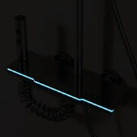 ชุดระบบฝักบัวอาบน้ำทันสมัย พร้อมแผงกระจก อ่างอาบน้ำ ฝักบัวแบบเรนชาวเวอร์ จอแสดงผล LED ฝักบัวแบบฝนตก ก๊อกน้ำร้อนน้ำเย็น พร้อมไฟ 5