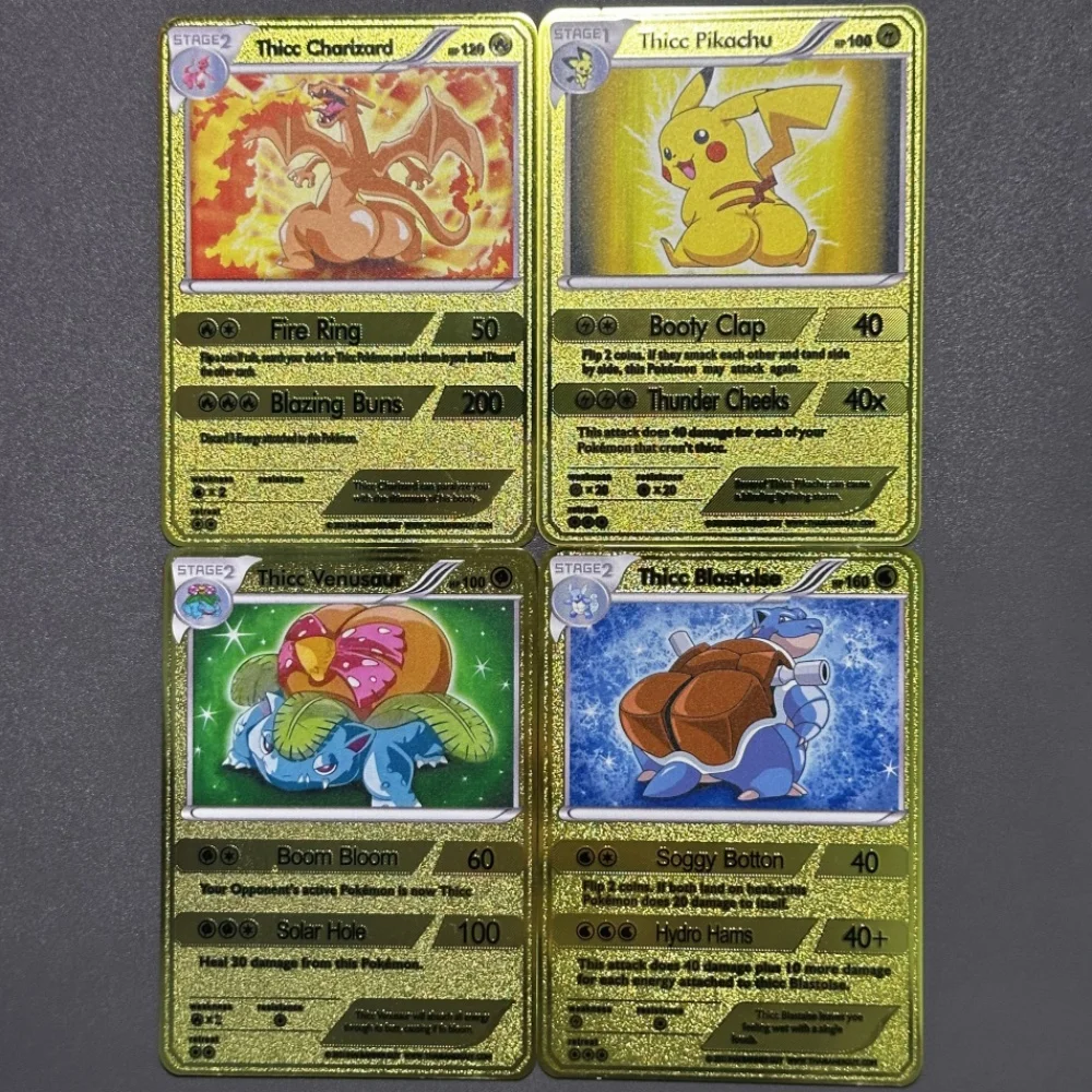 Deluxe Set of 4 Custom Metal Collection Cards - Iconic Anime-Inspired Characters