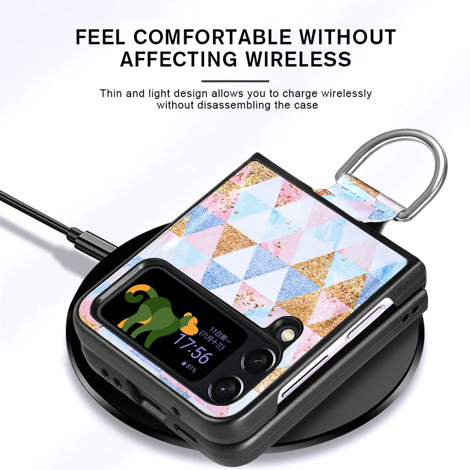 For Samsung Galaxy Z Flip 5/4/3 Shockproof Leather Hybrid Solid Plaid Slim  Case