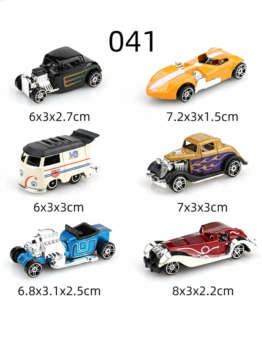 (Boxed) 1/64 Mini-Druckguss-Autoset im Retro-/modifizierten Stil, 6-teilig, Metalldruckguss, Jungenspielzeug, Schiebemodell, kein Rückzug. – Detail 2