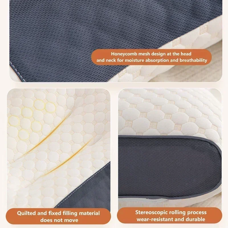 Description Picture 3 of itemSoy fiber massage cervical pillow with porous and breathable features helps with sleeping, suitable for hotel and home bedding