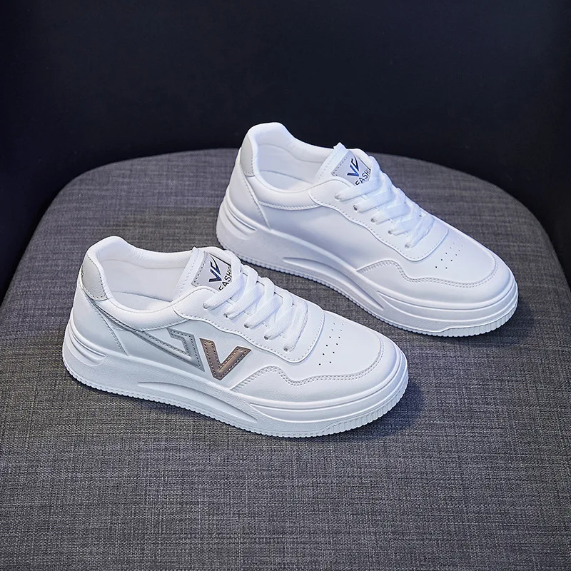 YeddaMavis Women Casual Shoes Spring New White Famale Sneakers Breathable Flowers Embroidered Lace-Up Women Sneakers Women Shoes