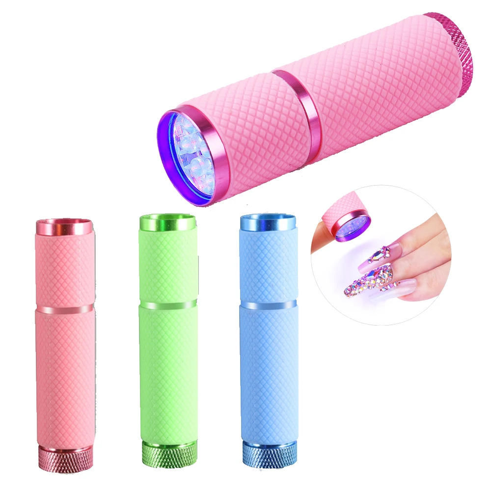 3Pcs Portable UV Nail Dryer - Mini 9 LED Flashlight
