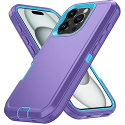 Armor Shockproof Defender Phone Case - Rugged Hard PC+TPU Back Cover for iPhone 13 Pro Max (7)