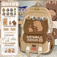 Kapibara capybara school backpack for girls grade 3-6 high-capacity children's backpack 1