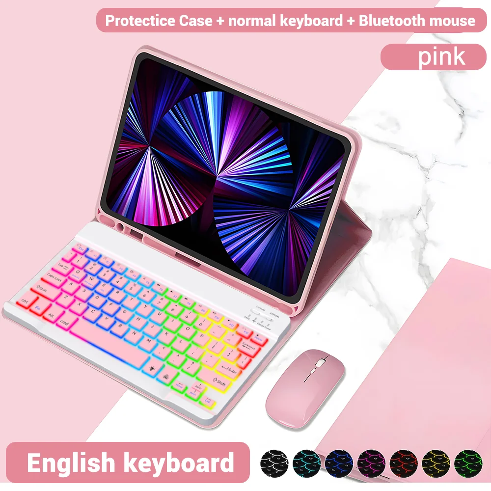 Illuminated Tablet Keyboard Case with Magnetic Attachment