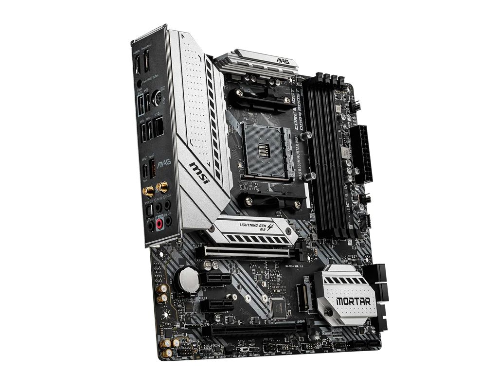 MSI MPG B550 Gaming Plus Carte Mère ATX - pour Processeurs AMD Ryzen 3ème  Gén., AM4, DDR4 Boost (4400MHz/OC), 1x PCIe 4.0/3.0 x16, 1x PCIe 3.0 x16,  1x