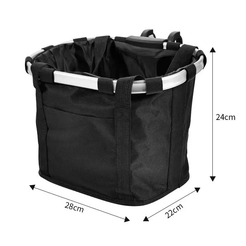 Bicycle Front Basket Bike Small Pet Dog Carry Pouch 2in1 Detachable MTB Cycling Handlebar Tube Hanging Fold Baggage Bag 5KG Load bike bag bicycle bag bike accessory bicycle basket bike storage box