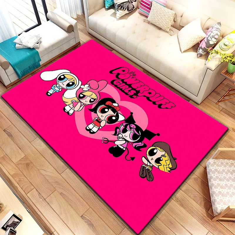 The Powerpuff Girls Cartoon Carpet, Living Room Bedroom Floor Mat Kitchen Mat Bedroom Mat,bedroom Birthday Gift Yoga Mat,Carpet