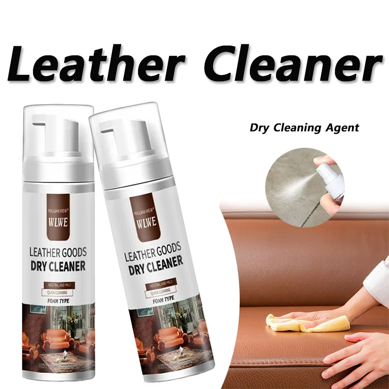 Leather Cleaner 200ml Leather Cleaner Universal Dry Cleaning Agent Car Seat Sofa Leather Bag Care and Maintenance Agent Foam Cleaning