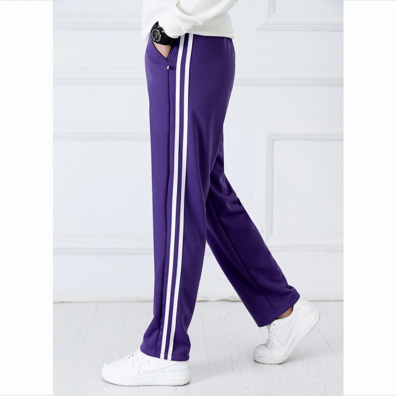 mens active wear pants Purple Unisex New Track Pants Casual Sweatpants mens Striped Bastic Trousers Straight Pants Joggers Simple Work Pants gym joggers