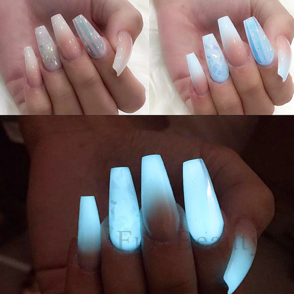 luminous acrylic nails