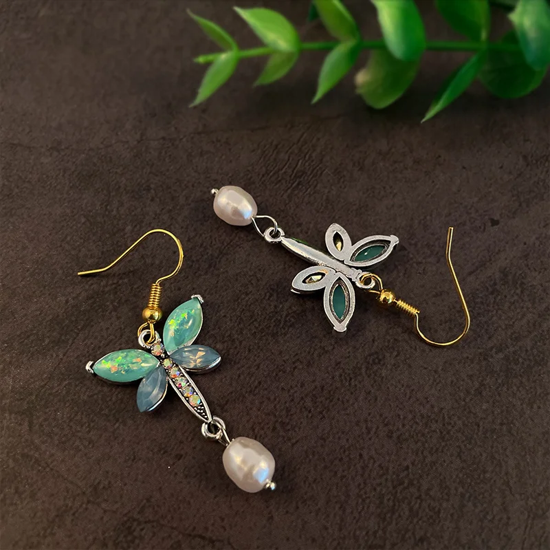 Aretes / Pendientes Libélula De Origami En Plata .925 | Meses Sin Interés