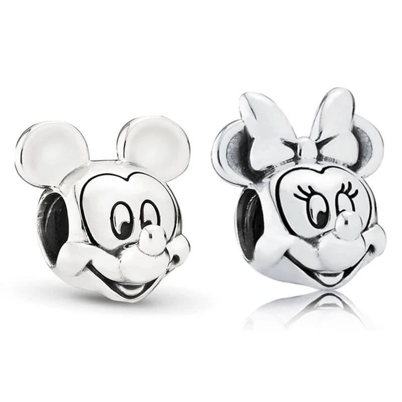 Pulsera Pandora Original Mickey Mouse mujer, abalorio de Color plateado, cuentas Minnie de Disney para fabricación joyas, brazalete DIY, regalo| | - AliExpress