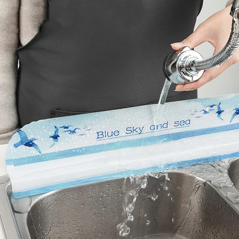 1PC Kitchen Water Splash Guard Dish Washing Baffle Board With Viscose Sink Anti-Splash Proof Retaining Plate Gadget