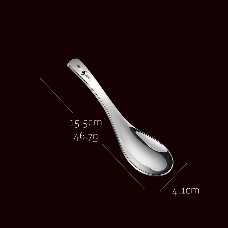 LFGB Certificate 304 Stainless Steel Spoon Original Designed Baby Dining Ladle Chinese Style Flatware for Kids Feeding Cutlery
