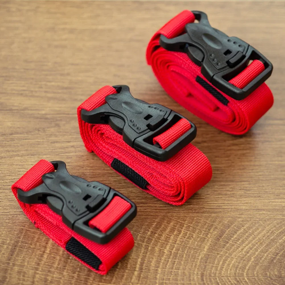 2Pcs Portable Cargo Tie Down Luggage Belt Strap Quick Release Buckle 0.6/1/1.5M Baggage Secure Strap for Camping Hiking Hunting