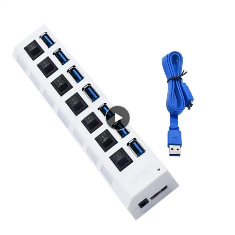 3.0 Hub Usb Hub 3.0 Multi Usb Splitter 3 Hab Usa Adattatore Di Alimentazione 7 Porte Multiple Expander 3.0 Usb3 Hub Con Interruttore Per Pc