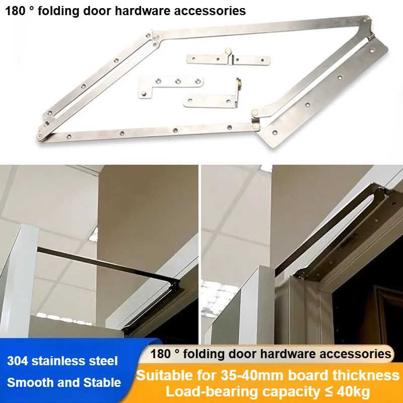เงียบกว้างพับบานพับประตูบานพับสแตนเลสบานพับฮาร์ดแวร์ 180 องศา 90 องศาพับบานพับประตู 600/700/800/900/1000 มม. 1