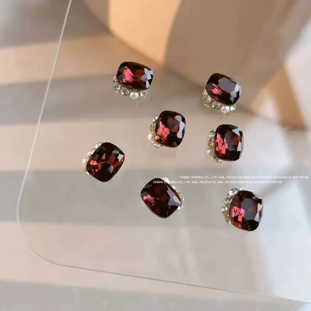 10개입 신상 네일 아트 드라이 로즈 다이아몬드 주얼리 플래시 네일 장식 다이아몬드 네일 디자인 네일 액세서리 네일 아트