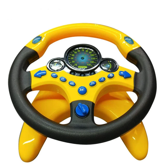 Cute Children Steering Wheel Toy With Light Simulation Driving Sound Music Funny Educational Baby Electronic Travel Kids Toys 1