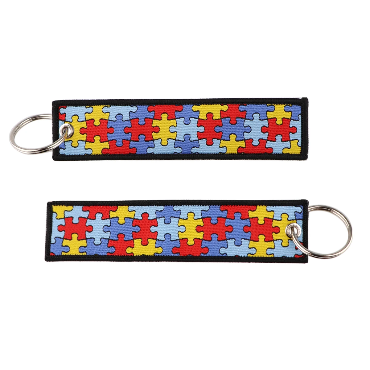 

Autism Awareness Care Keychain for Motorcycles Cars Key Fobs Key Tag Embroidery Key Ring for Men Women Accessories