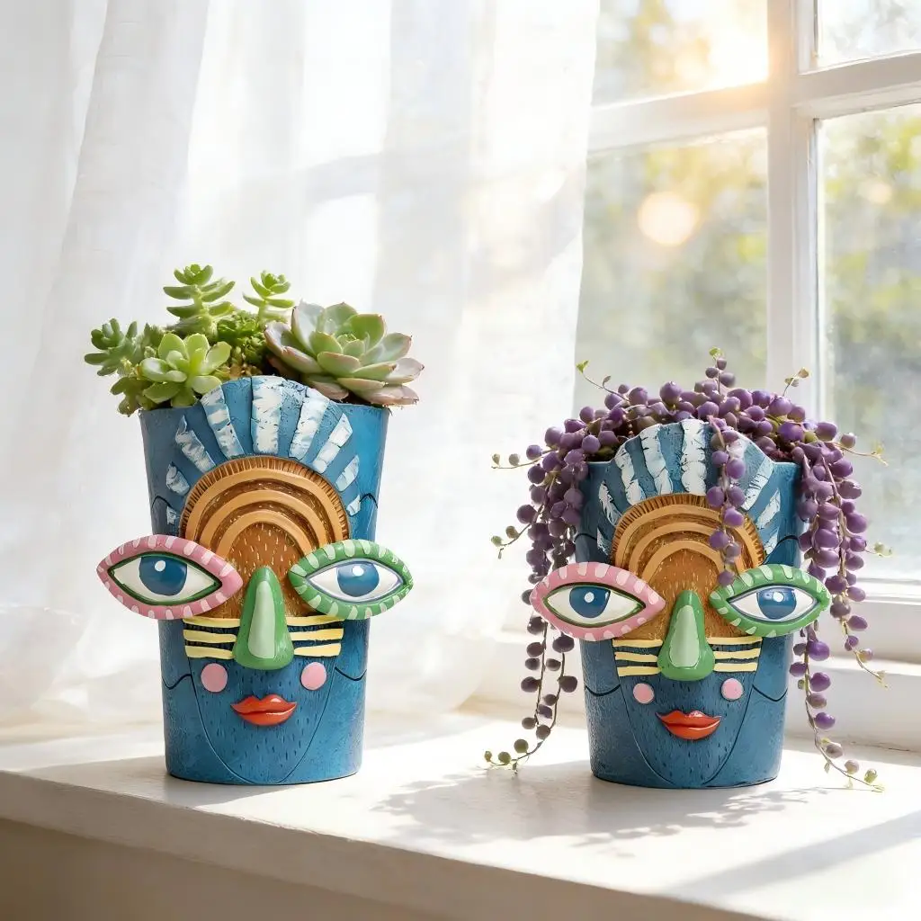Artistic Face Planter Pot for Indoor and Outdoor Decor