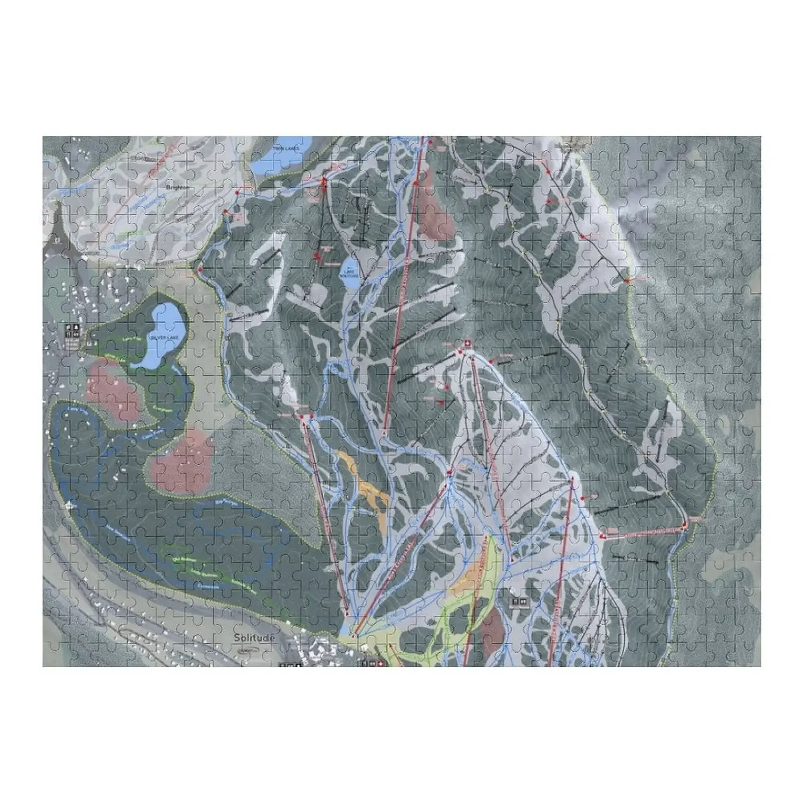 Solitude Resort Trail Map Jigsaw Puzzle Photo Custom Wooden Animal Children Scale Motors Puzzle wassily kandinsky composition vii 1913 jigsaw puzzle wooden animal scale motors name wooden toy puzzle