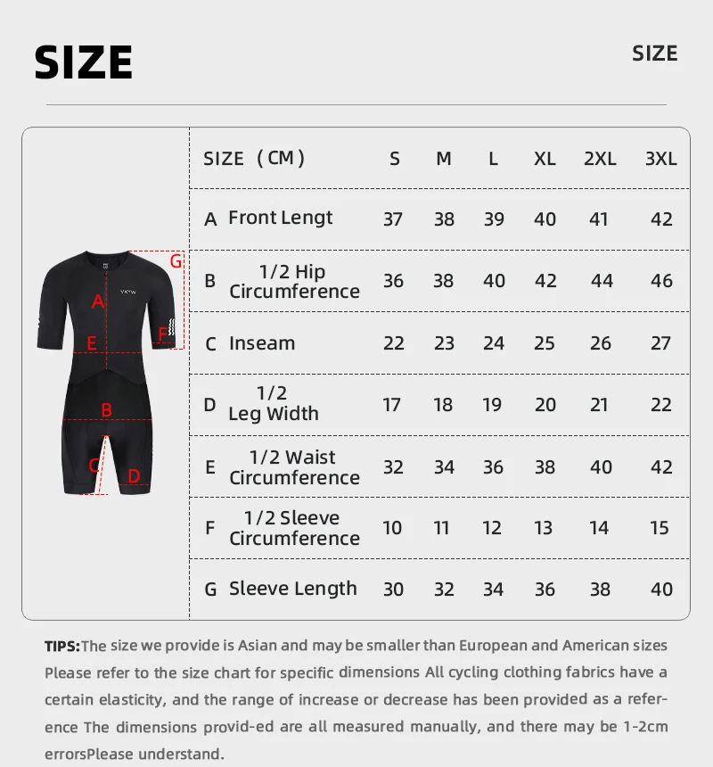 YKYWBIKE Einteiliger Radsport-Skinsuit mit italienischer Interface-Polsterung, aerodynamisches Profi-Elite-Rennrad-Set, Fahrradbekleidung, Shorts – Detail 1