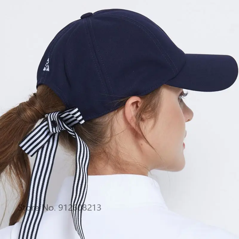 SWAN LOVE GOLF Female Sunscreen Caps Outdoor Sports Golf Sun Visor Cap Women Anti-UV Breathable Hat Baseball Hats with Bowknot