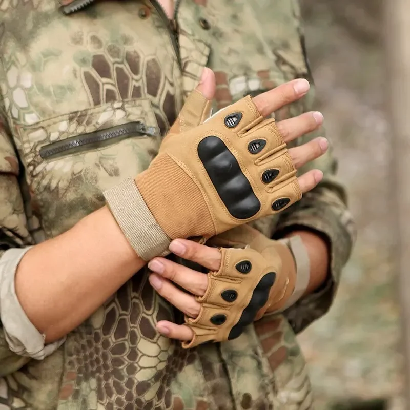 1Pair Tactical Fingerless Gloves for Men - Ideal for Outdoor Sports, Shooting, Hunting, Airsoft, and Cycling 5