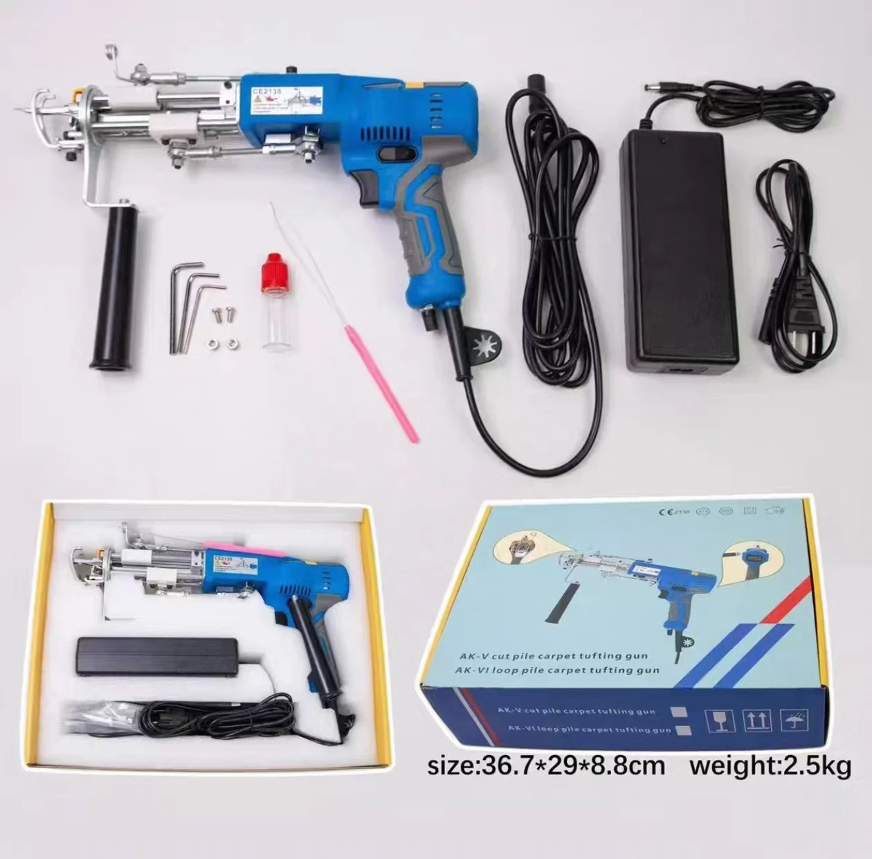 Electric Carpet Tufting Gun Tufting Machine with Digital Display and Light Kit Carpet Weaving Flocking Machine