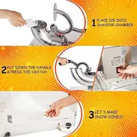 Commercial Electric Snow Cone Machine 48L 500LB/H Ice Shaver Kit Party Activities Fast Ice Crushing Beast with Rich Accessories 2