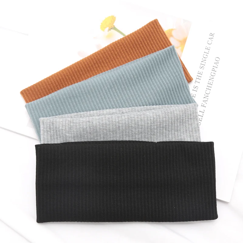 Elastic Solid Color Headbands for Women Yoga Knitting HairBands Wash Makeup Hair Hoop Vintage Girls Headwrap Hair Accessories