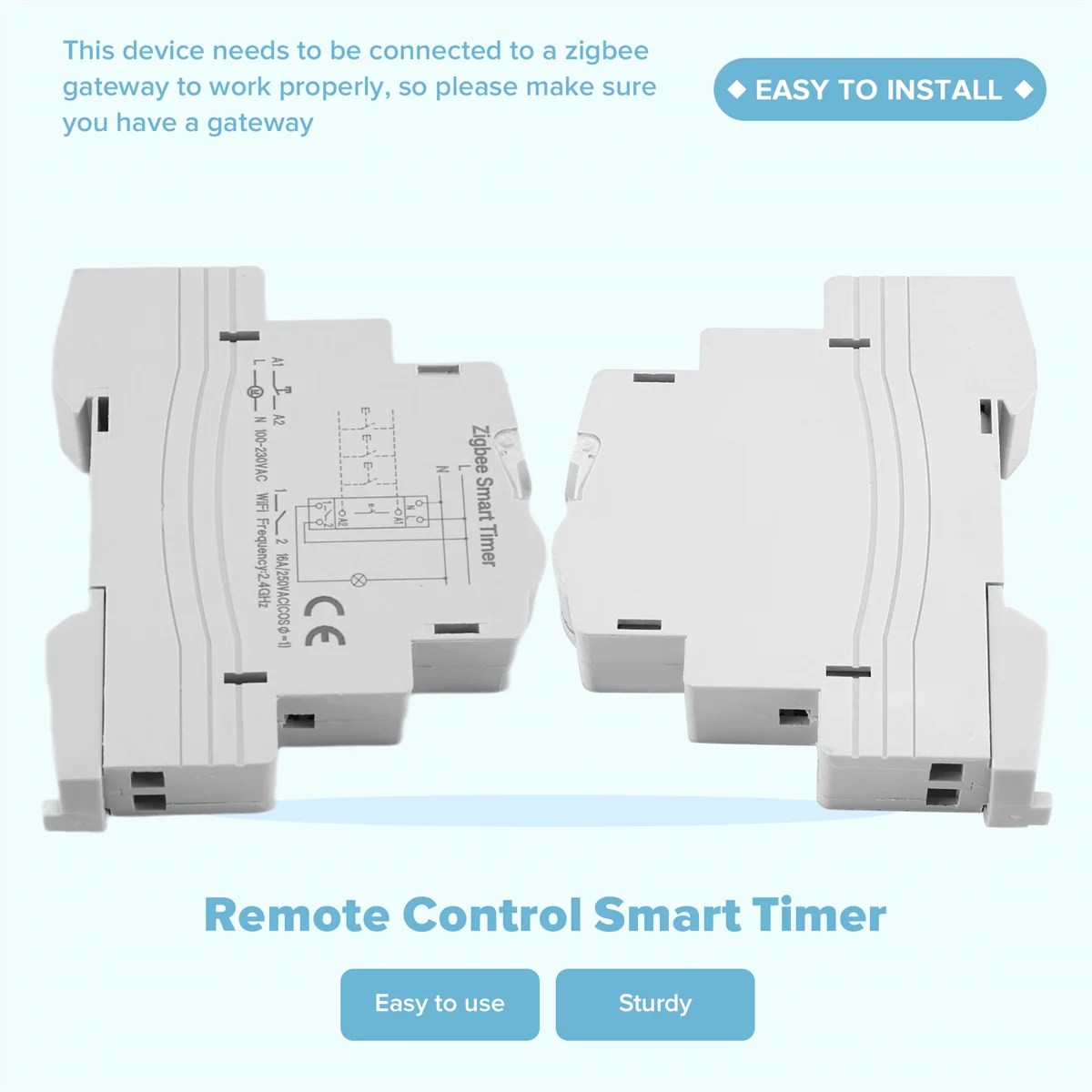 AAA87 Tuya Smart Life ZigBee Circuit Breaker Din Rail 1P Single Pole Dry Contact Timer Relay App Remote Control Smart Timer