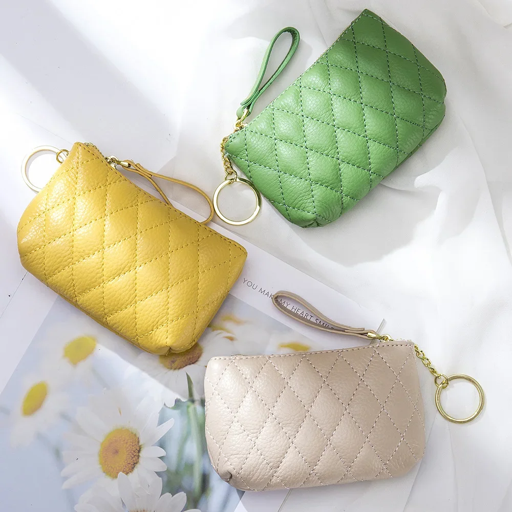 Card Holder Pouch Portable Zipper Credit Card Holder PU Wallet