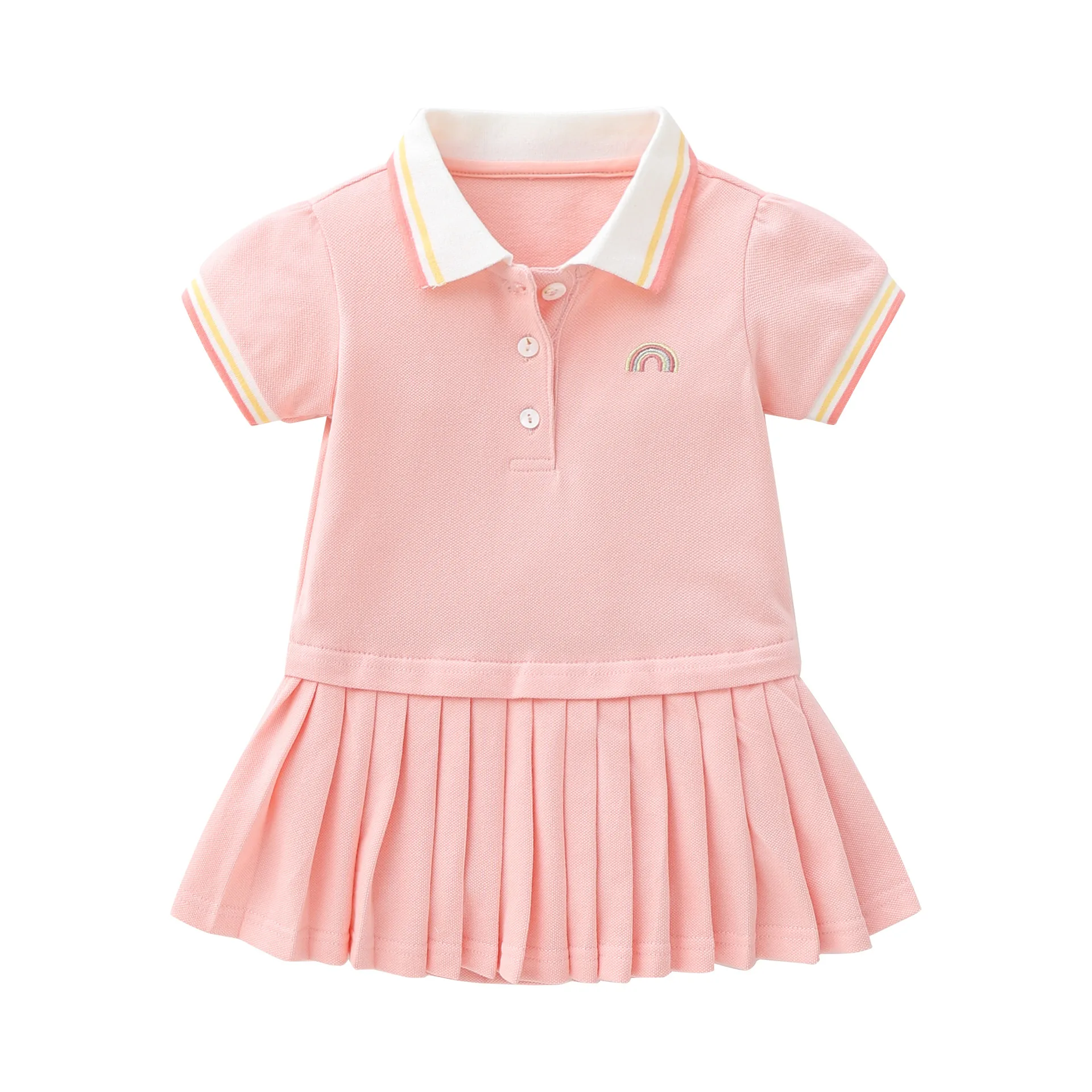 Infant Toddler Baby Girls Polo Dress Summer Cotton Kids Casual Clothes 1-3 year