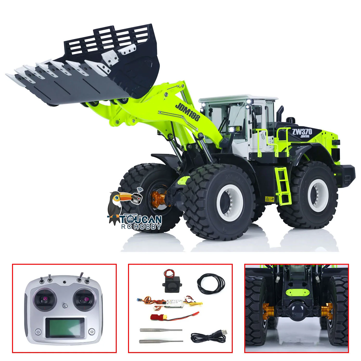 1/14 ZW370 Metal RC Hydraulic Loader JDM-198 Controlled Construction Truck 2-Speed Transmission Vehicle PNP Cars Toys for Boy 2