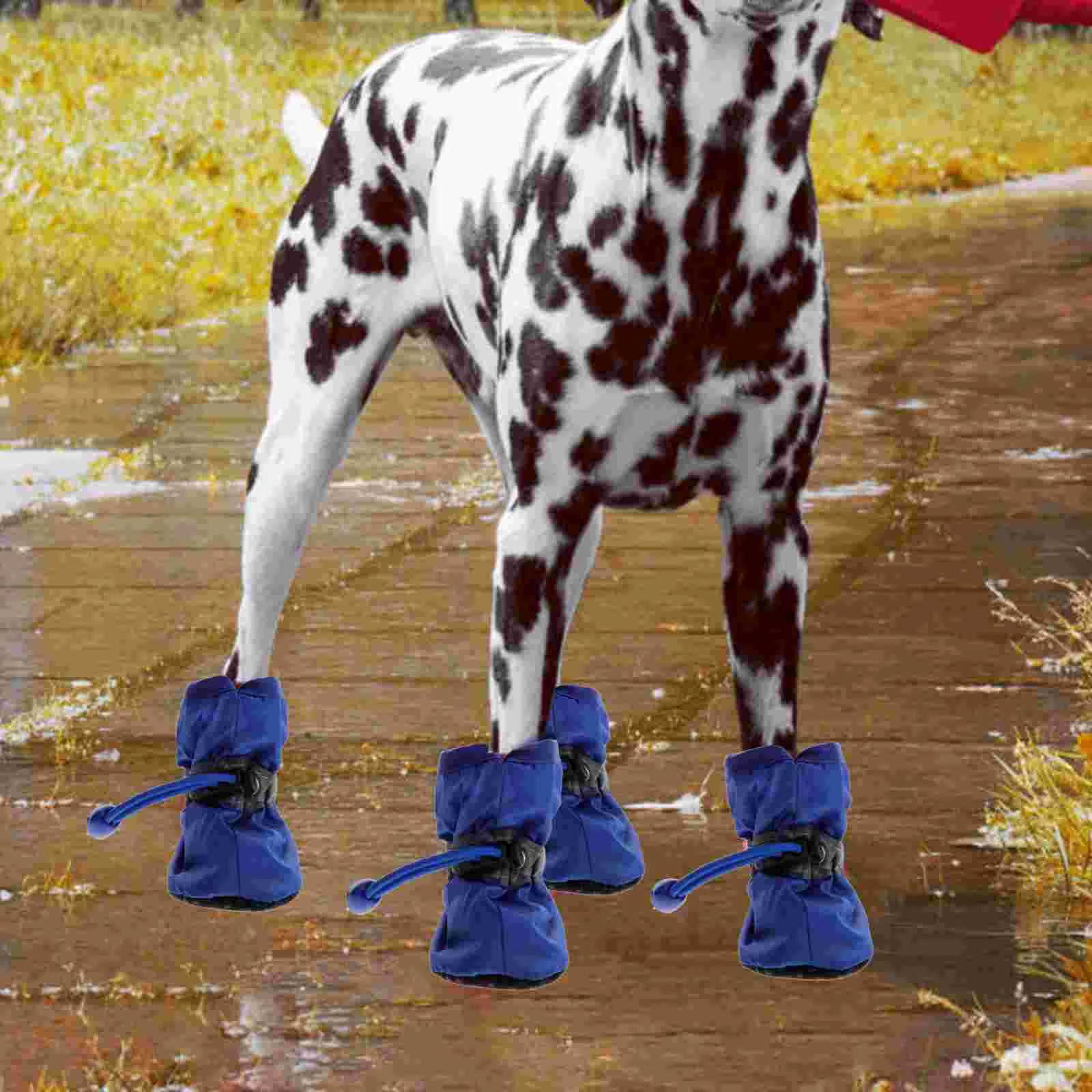 

3 Sets of Pet Rain Boots Waterproof Outdoor Pet Shoes Anti-slip Rain Shoes
