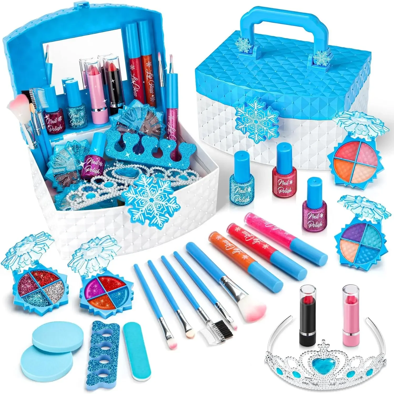 Girls Kids Makeup Set, Washable Makeup Set for Little Girls Princess Real Cosmetics Beauty Set, Gift for Toddler Girl Role Play