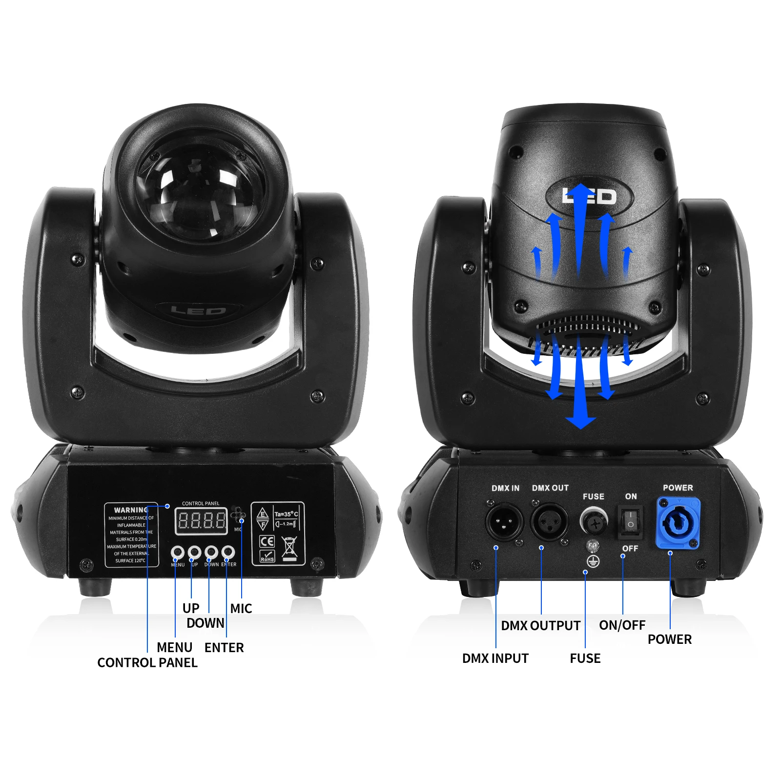 Stage Light 100w Steel Gun High Brightness Powerful Moving Head Beam Disco Party Club Bar Dj Show Effect Equipment Led Rgbw Bar