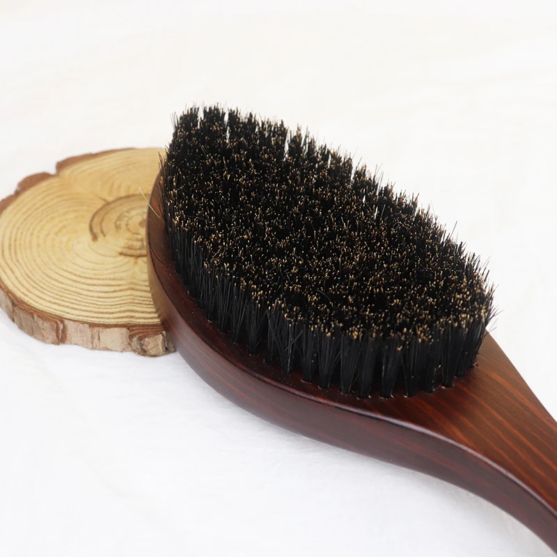 Men Afro Pro Wave Brush Curve 360 Wave Brush Bristles and Nylon Beard Styling Brush 2