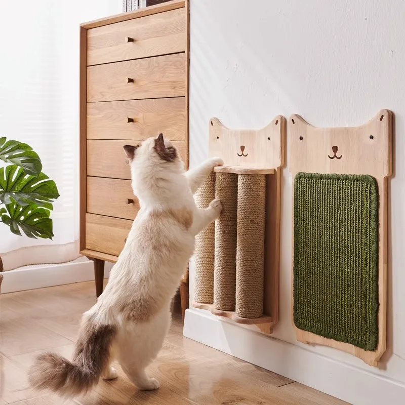 

Scratching Post Wear-resistant Solid Wood Vertical Sisal Scratching Post Claw Grinding Cat Scratch Column Cat Supplies