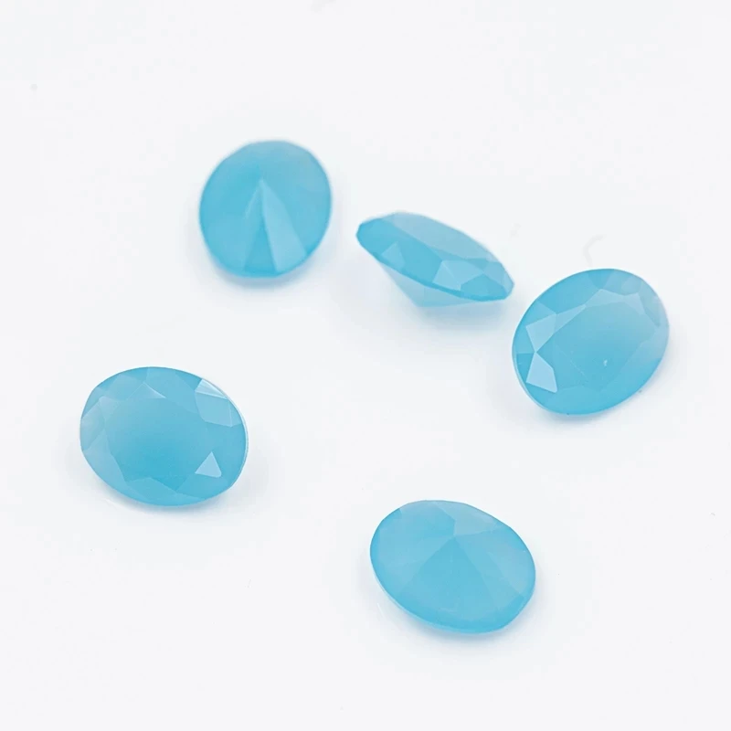 50 Stück ovale Form, loser Glasstein, Rosenrot, Farbe Blau, Grün, Weiß, Schwarz, Meeresblau, Größe 2 x 3–13 x 18 mm – Detail 4