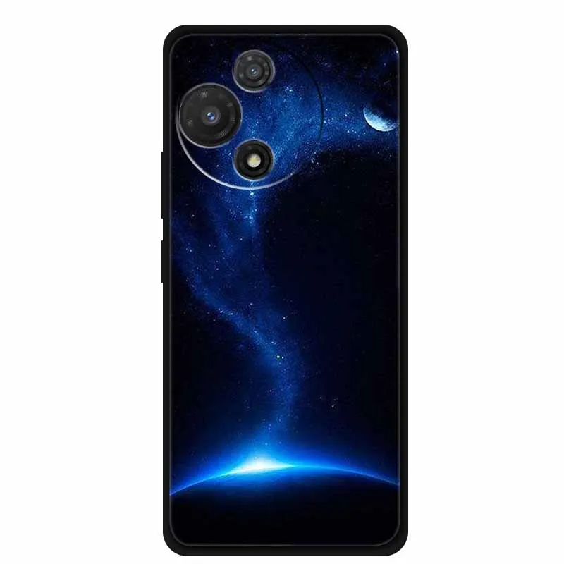 Black Soft Silicone TPU Phone Case with Cool Wolf Design - Shockproof and Protective Cover