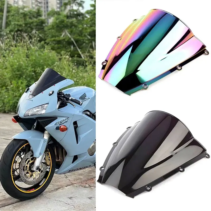 Motorcycle Windshield For Honda CBR600F4i (2001-2007) - Black PC Plastic Front Wind Screen-329224