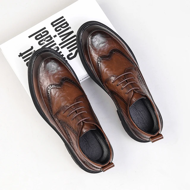 Handmade men maroon leather shoes, men wingtip brogue toe shoe, wedding  shoe men