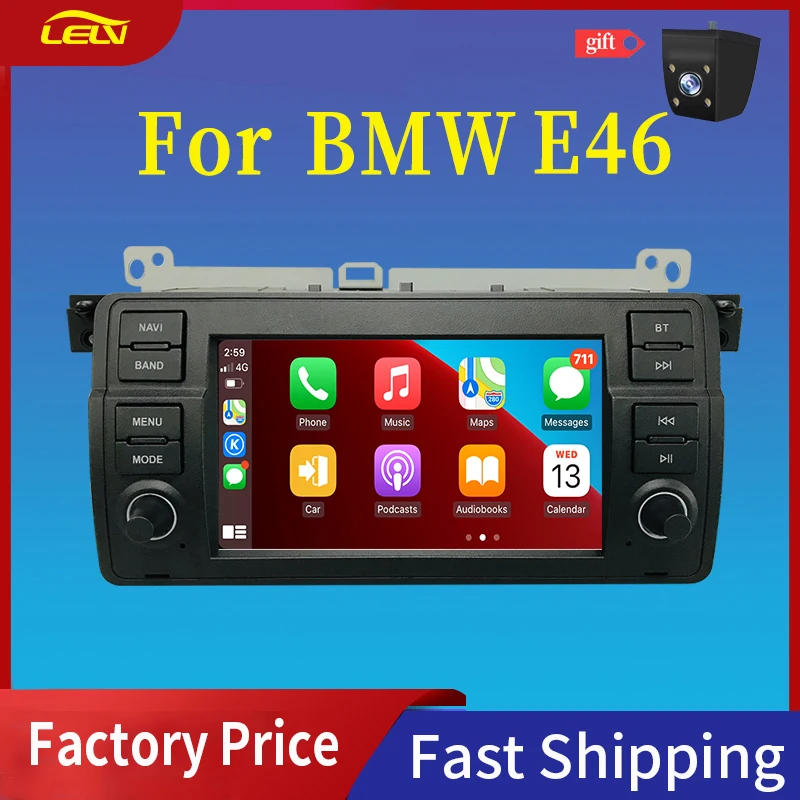 Factory Price Android11 Auto Bluetooth Speaker GPS Navigation Carplay Car Video Player For Bmw 3 Series E46 RadiosTereo |